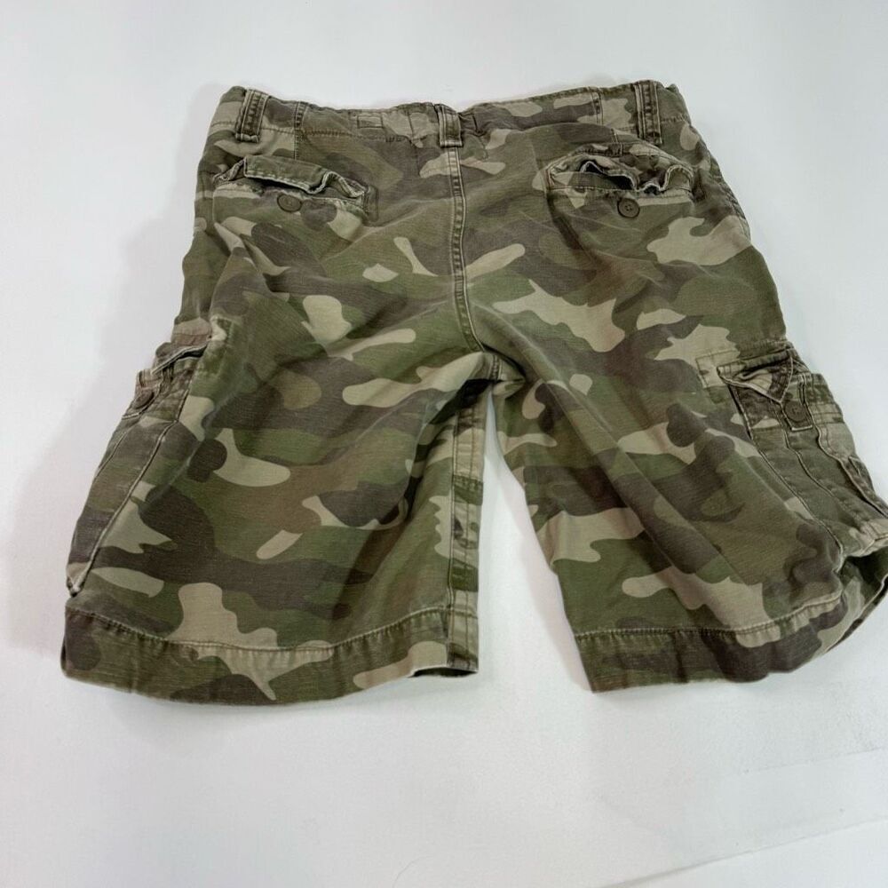 Y2k Vintage No Boundaries Short Mens 38 Green Mid Rise Camouflage Cargo Cotton - Picture 9 of 10